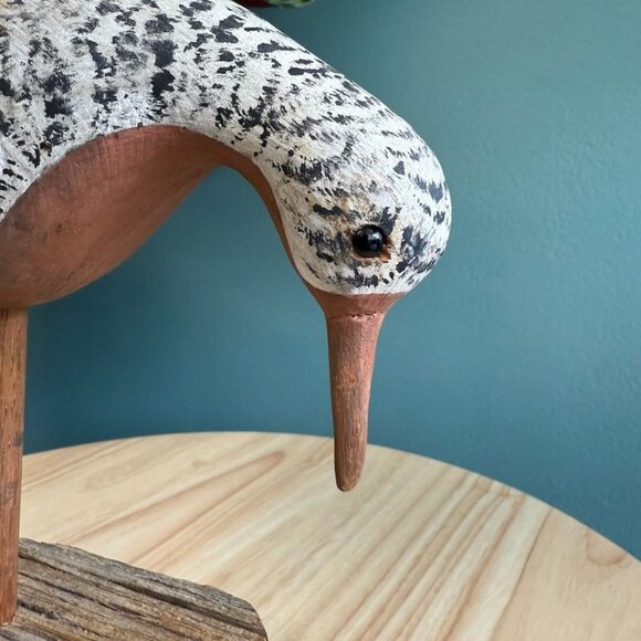 Vtg Hand Carved Avocet Shore Bird Harold McAllister Grasonville MD 1989 Signed - Picture 5 of 9